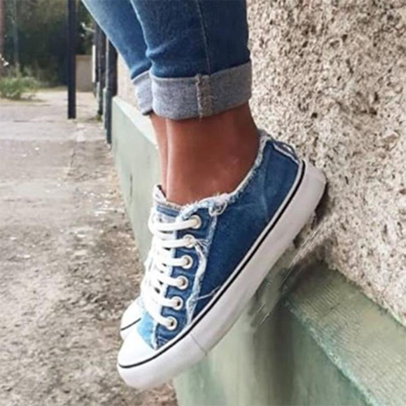 Denim lærredssko