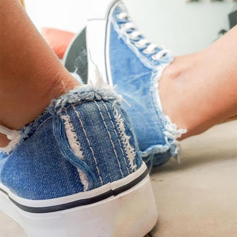 Denim lærredssko