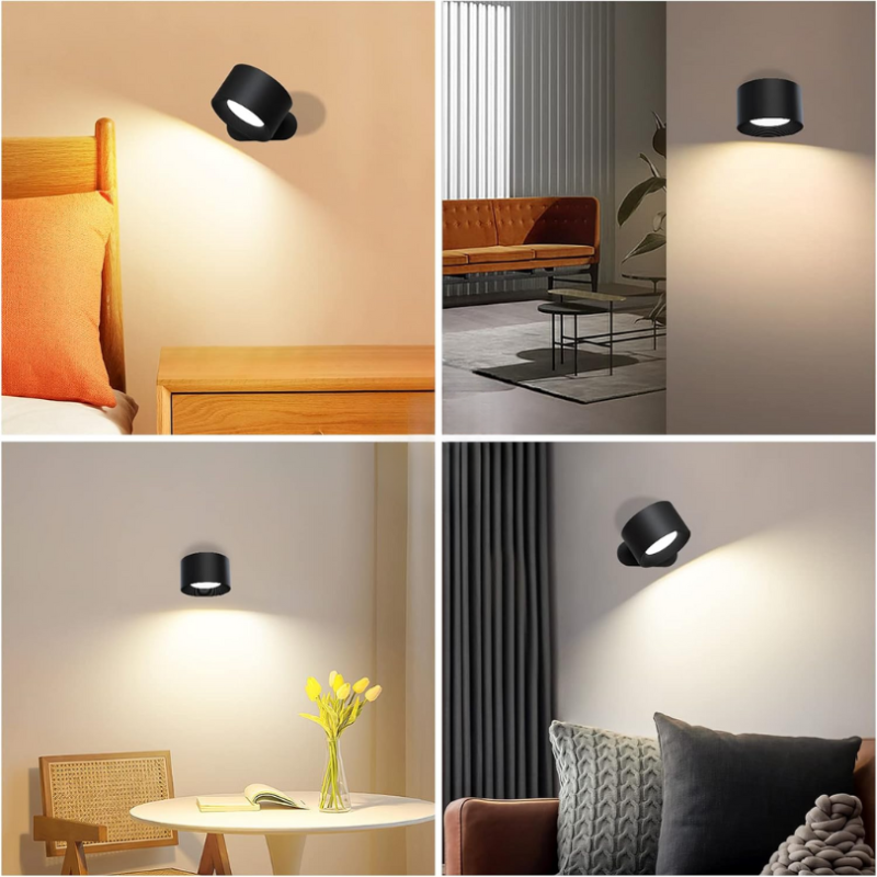 Ledsen™ RotatingLamp 1+1 GRATIS: Roterende Trådløs LED Vegg Lampe