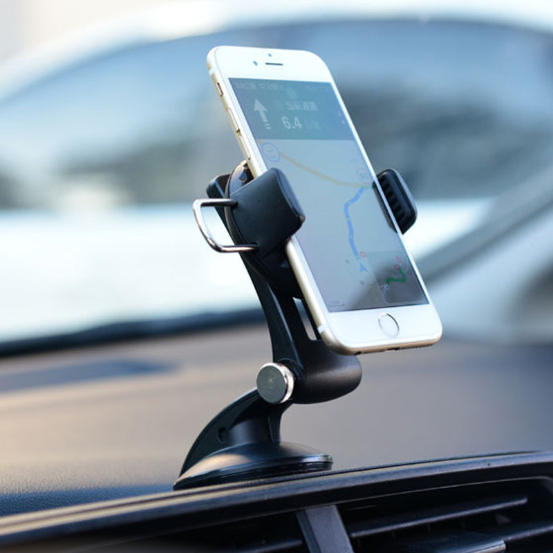 Justerbar mobiltelefonholder for bil med sugekopp