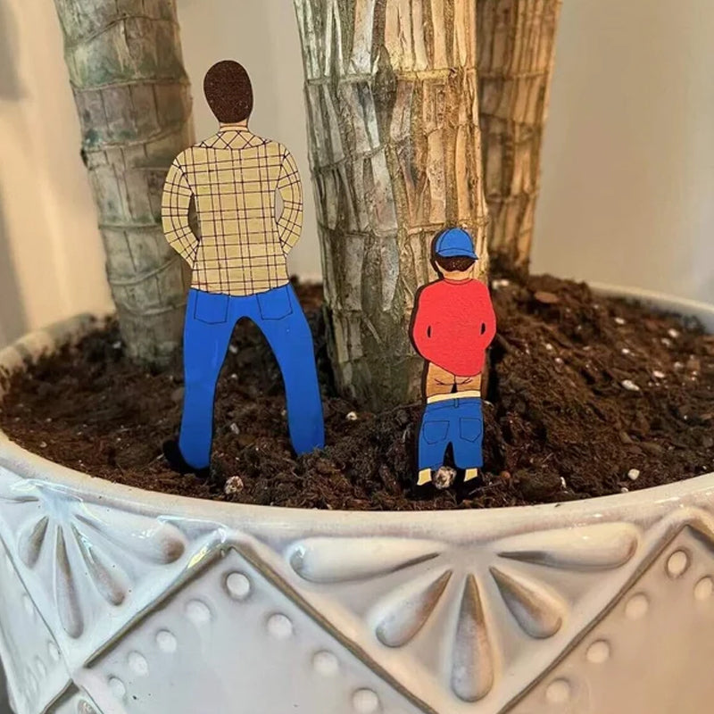 Morsom og humoristisk hageplante dekorasjon