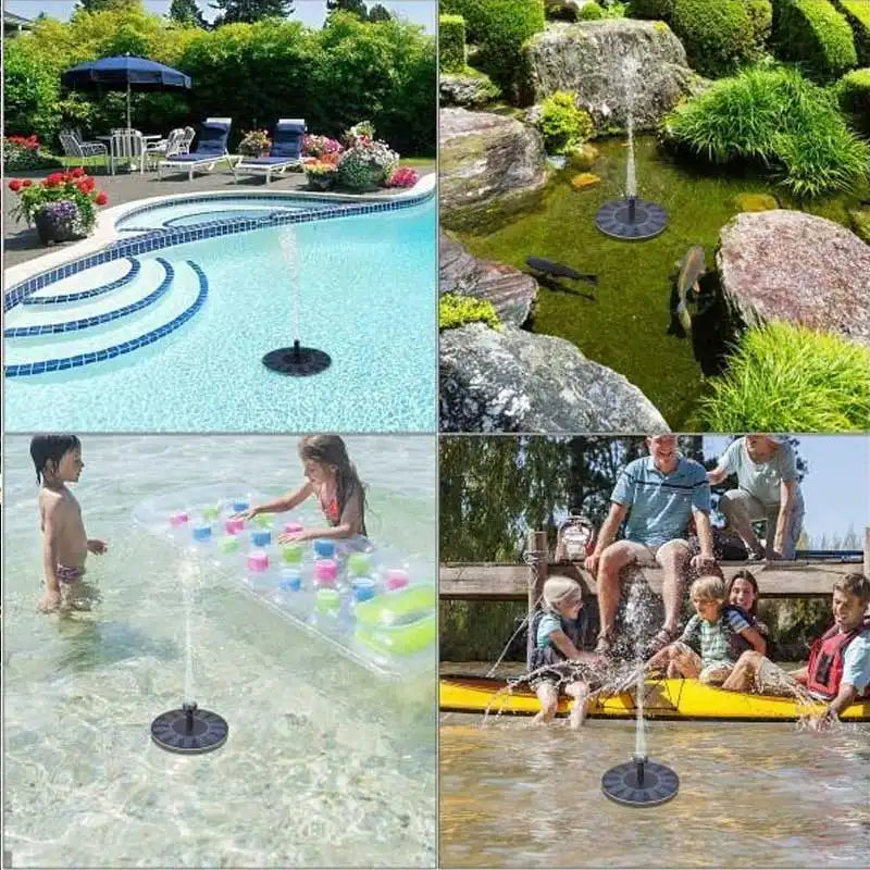 SolarFountain - Utendørs Solfylt Vannpumpe Flytende Hagefontene