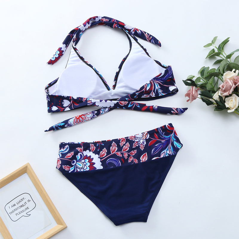 Bikinisett med blomstertrykk