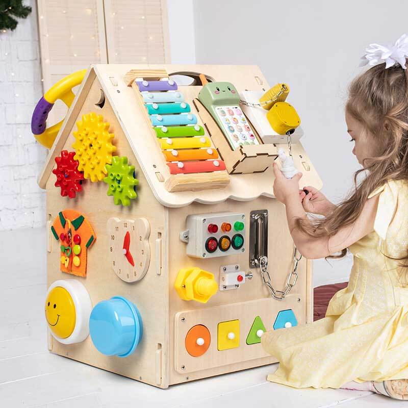 Kletshuts™ BusyHouse: Multifunksjonell Montessori Tre Opptatt Hus