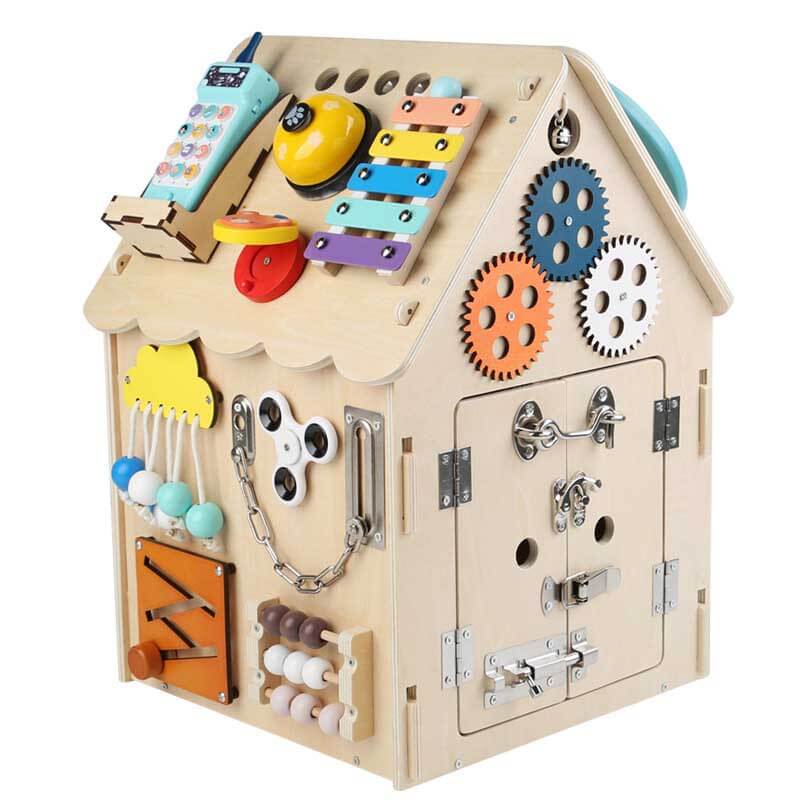 Kletshuts™ BusyHouse: Multifunksjonell Montessori Tre Opptatt Hus