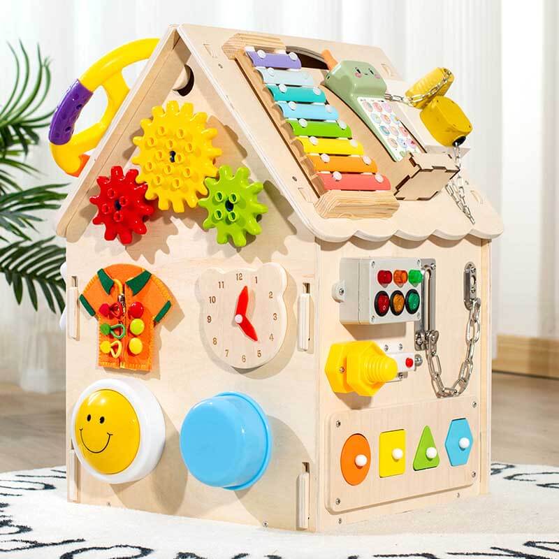 Kletshuts™ BusyHouse: Multifunksjonell Montessori Tre Opptatt Hus