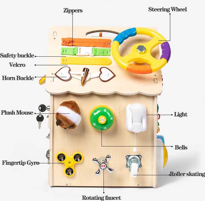Kletshuts™ BusyHouse: Multifunksjonell Montessori Tre Opptatt Hus