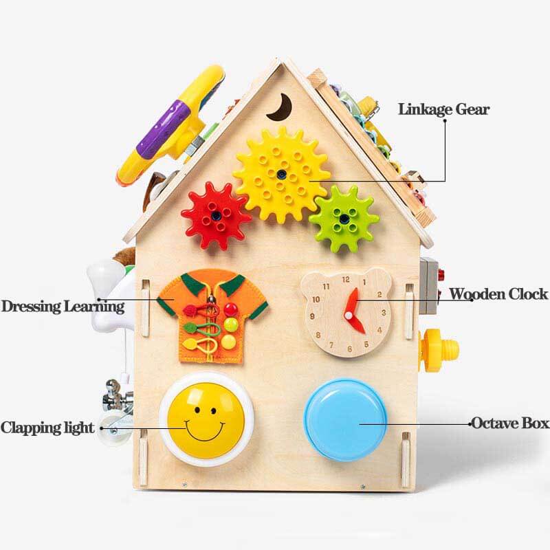 Kletshuts™ BusyHouse: Multifunksjonell Montessori Tre Opptatt Hus