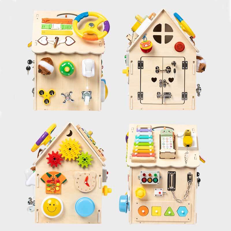 Kletshuts™ BusyHouse: Multifunksjonell Montessori Tre Opptatt Hus