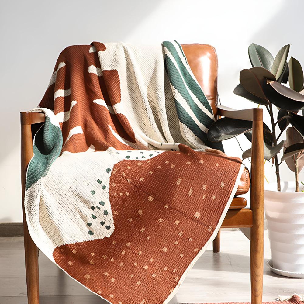 Strikkepledd i abstrakt stil – 51"x63"