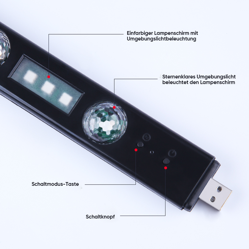 USB oppladbare fargerike LED-dekorative lys
