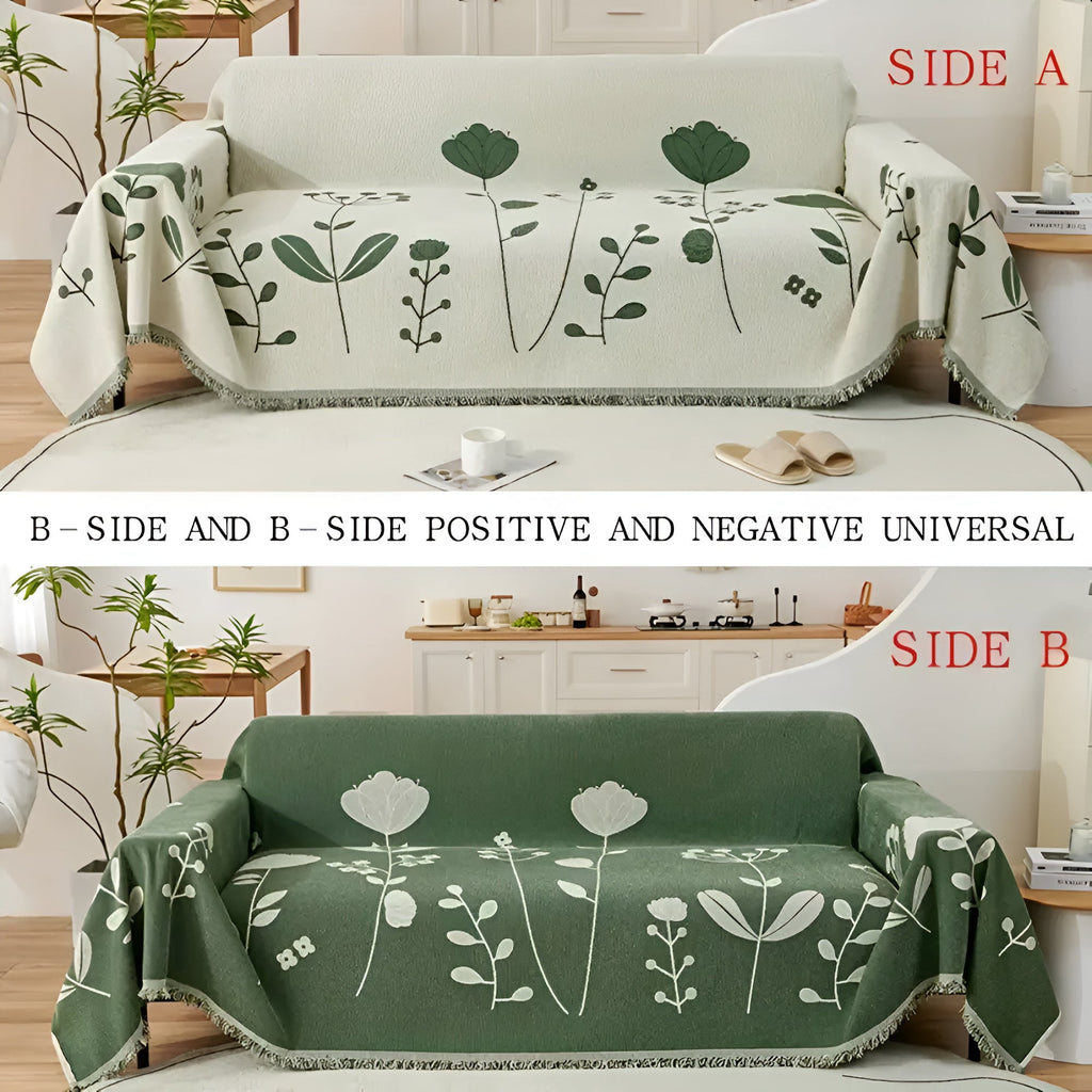 Moderne vendbart sofatrekk med blomster