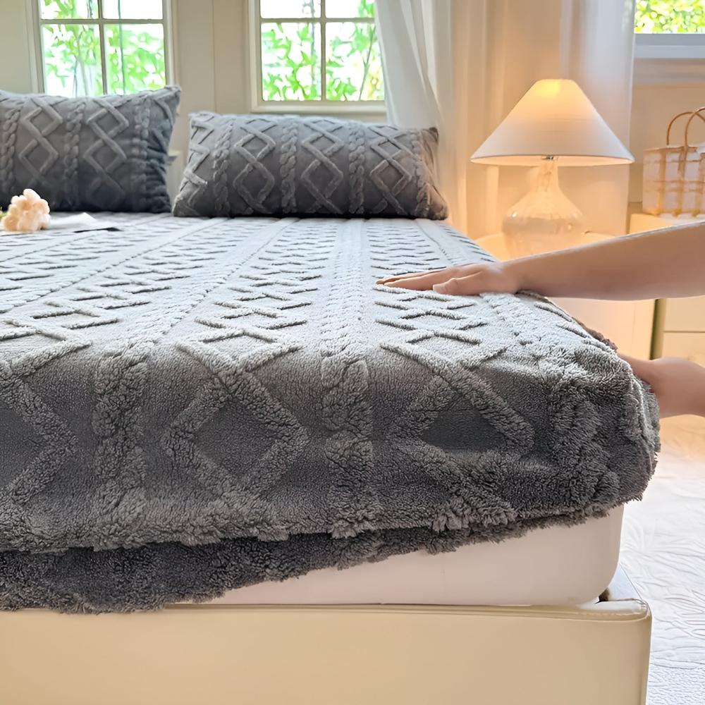 Premium lakensett i fløyel og sherpa