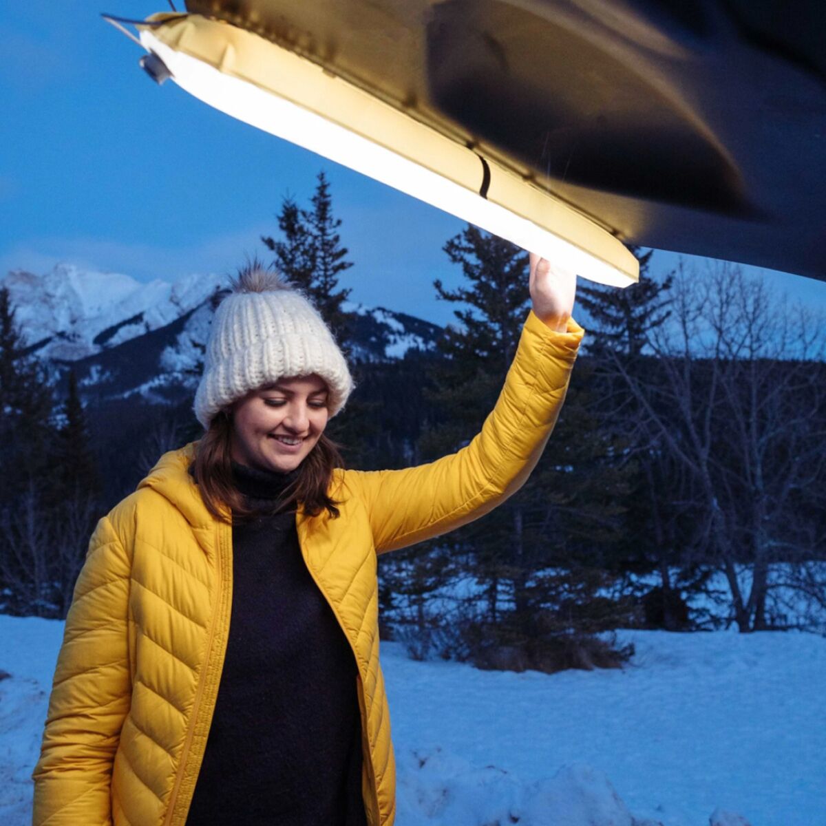 Bærbar oppustelig sammenfoldelig lampe