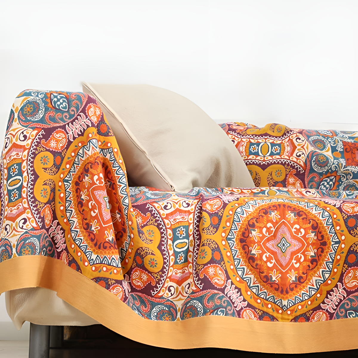 Sunrise Boho vendbart bomullspledd