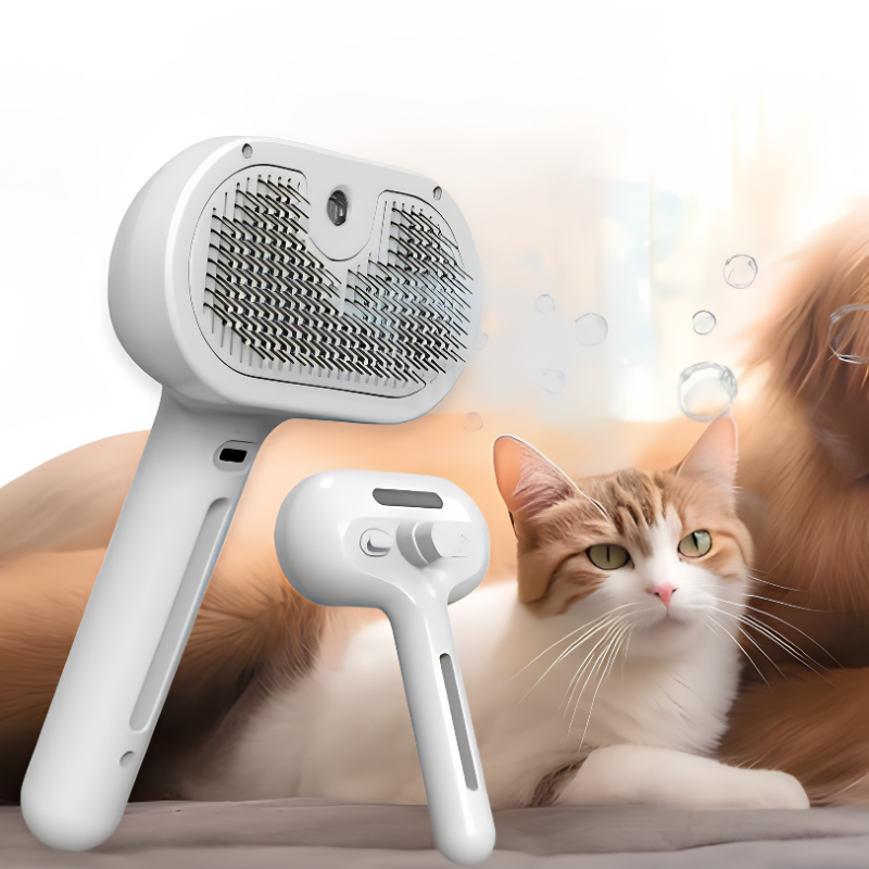 DogCatFri™ PetSteamer: 2-I-1 Spraypleie Kjæledyr Steamer Børste