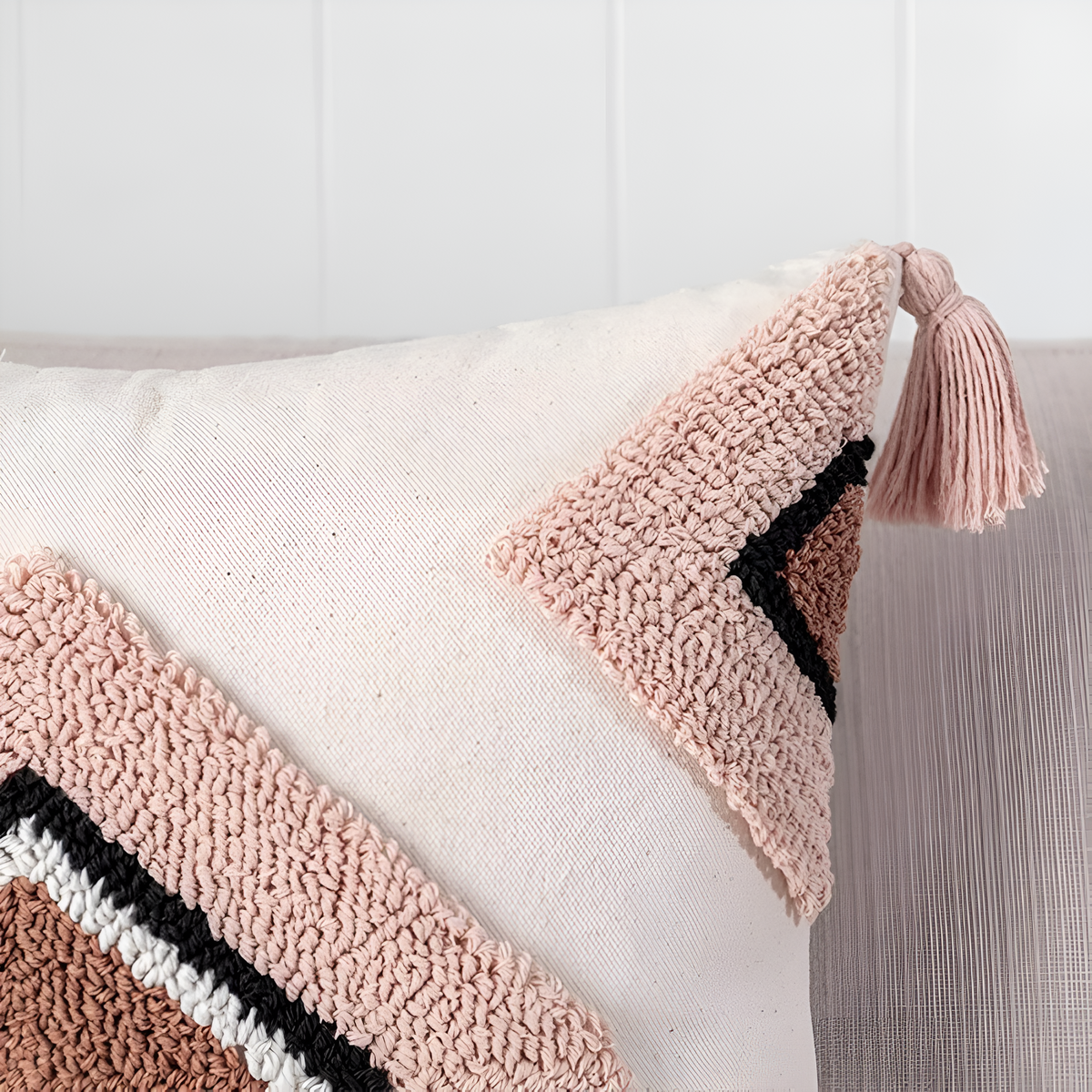 Tuftet brodert boho-putetrekk