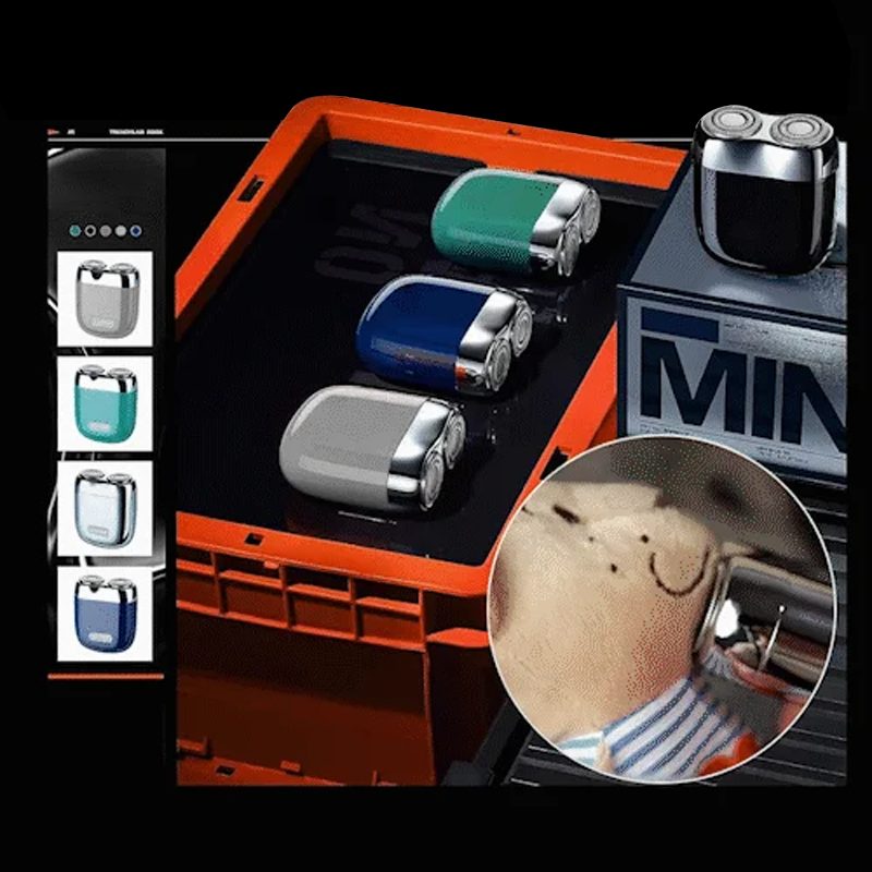 Oppladbar, Vanntett, Kompakt Elektrisk Barberhøvel for Hjem, Bil, Reise