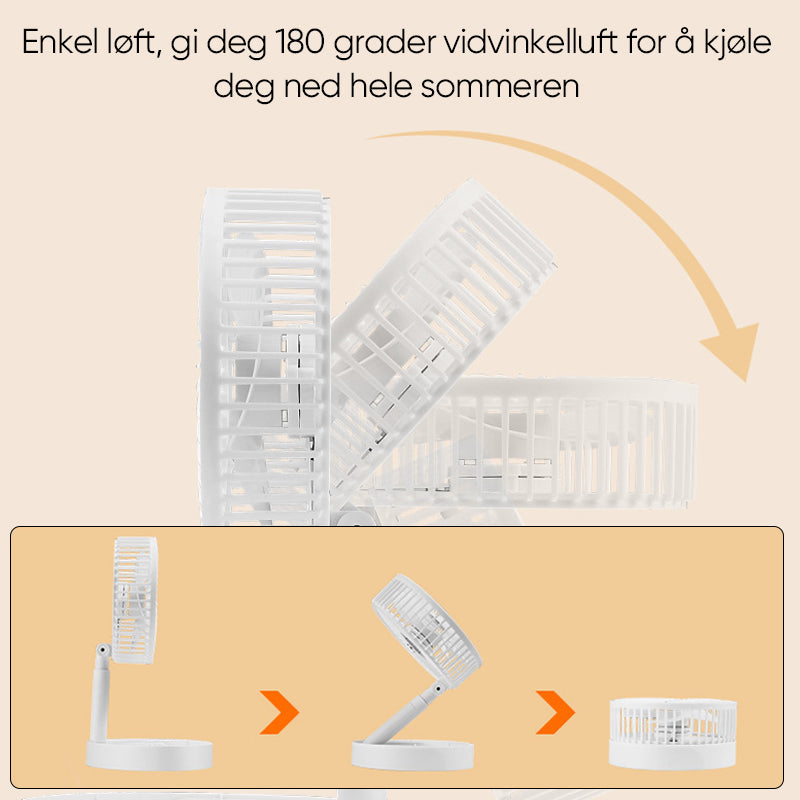 Teleskopisk sammenleggbar vifte
