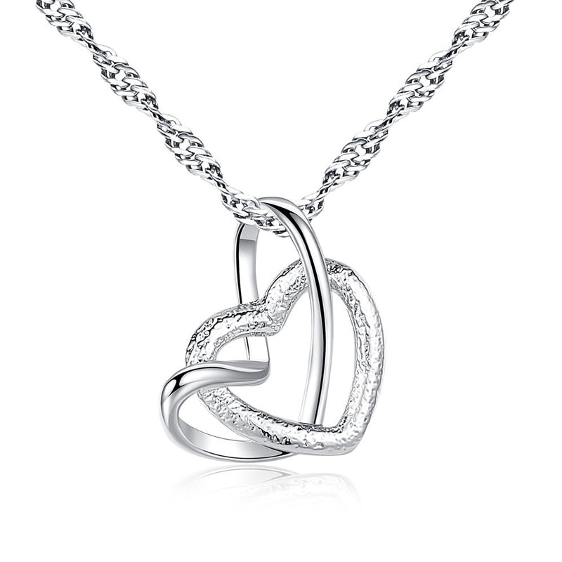 Frosted Double Heart Halskjede