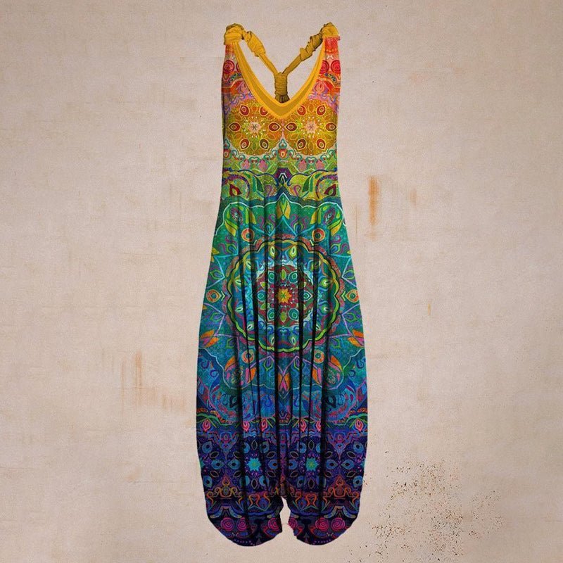 Forhåndssalg - Tanktop jumpsuit med tropisk trykk - NordHjem