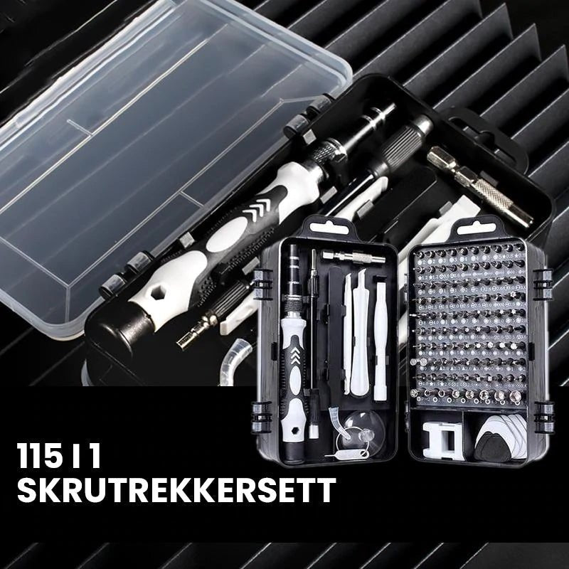 Multi - funksjonelt Ekstra Hardt 115 i 1 Skrutrekkersett - NordHjem