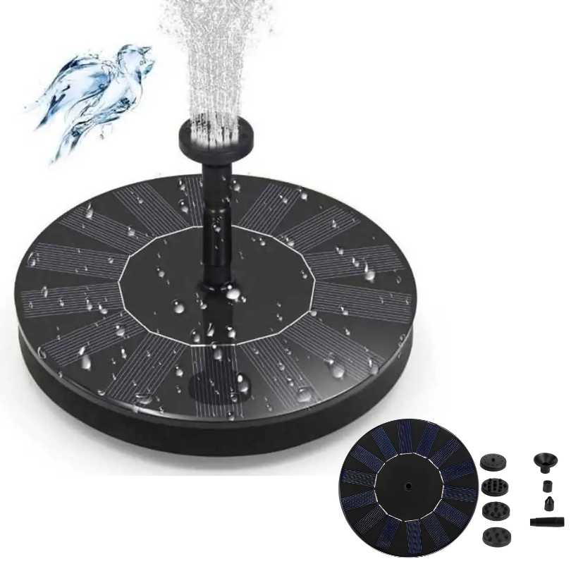 SolarFountain - Utendørs Solfylt Vannpumpe Flytende Hagefontene