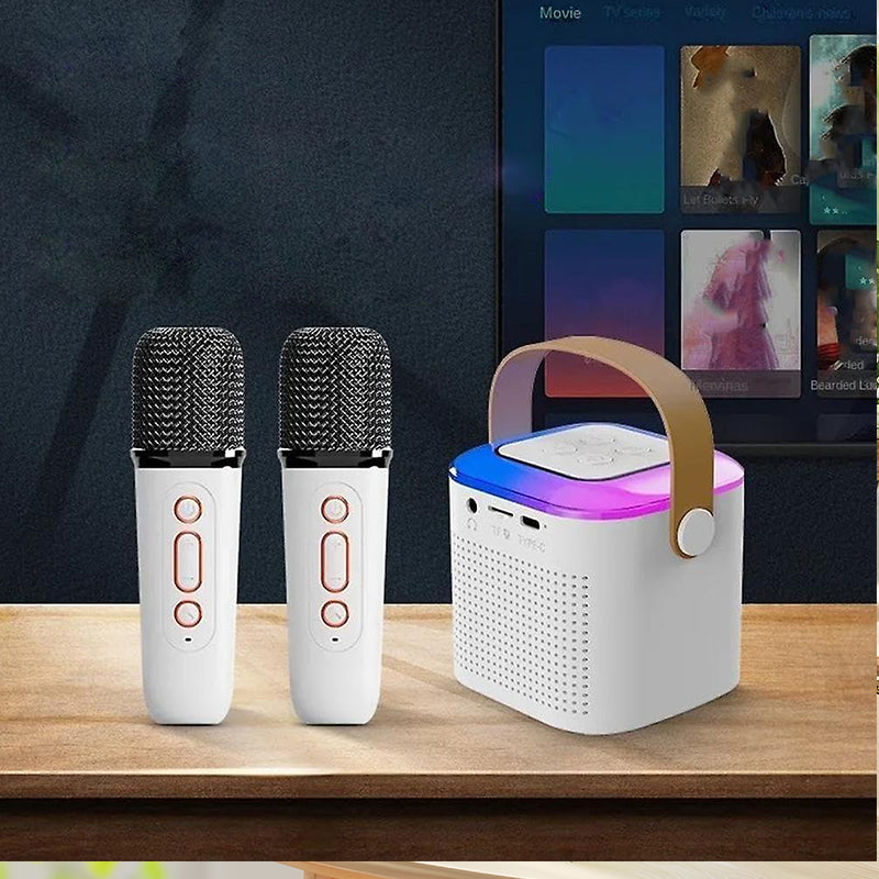 Bærbar Mini Karaoke Bluetooth-høyttaler og Mikrofon