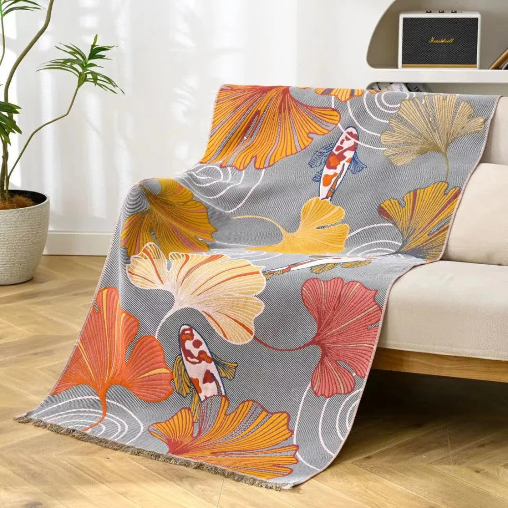Elegant gashåndkle med koikarper – 31.5"x63"