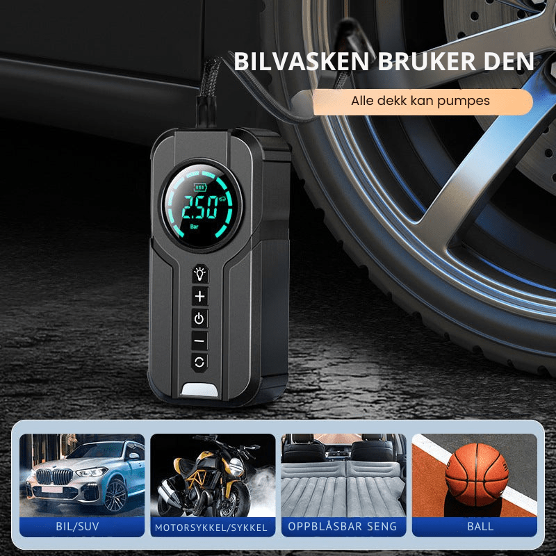 OmniPump™ Pro: 4 - i - 1 bærbar luftkompressor og nødverktøy - NordHjem