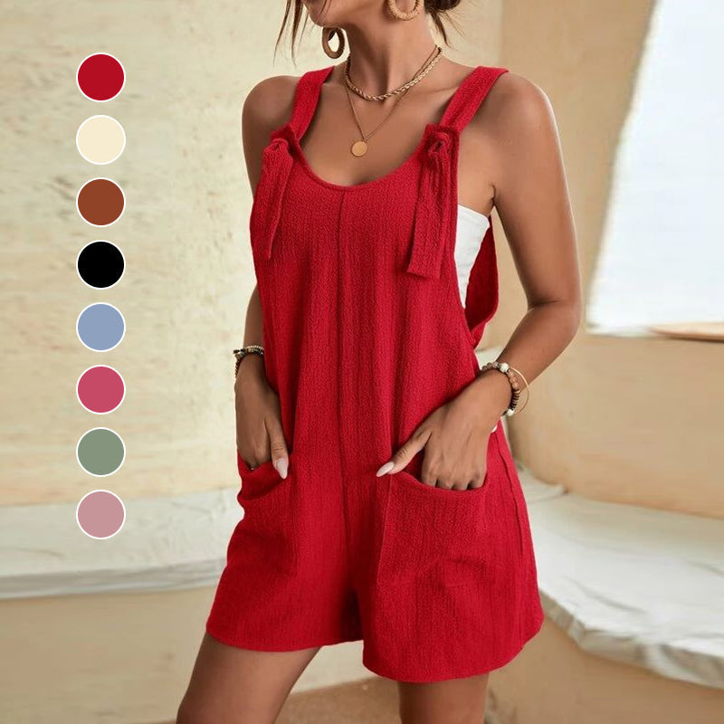Stilig uformelle u-hals korte jumpsuits for kvinner