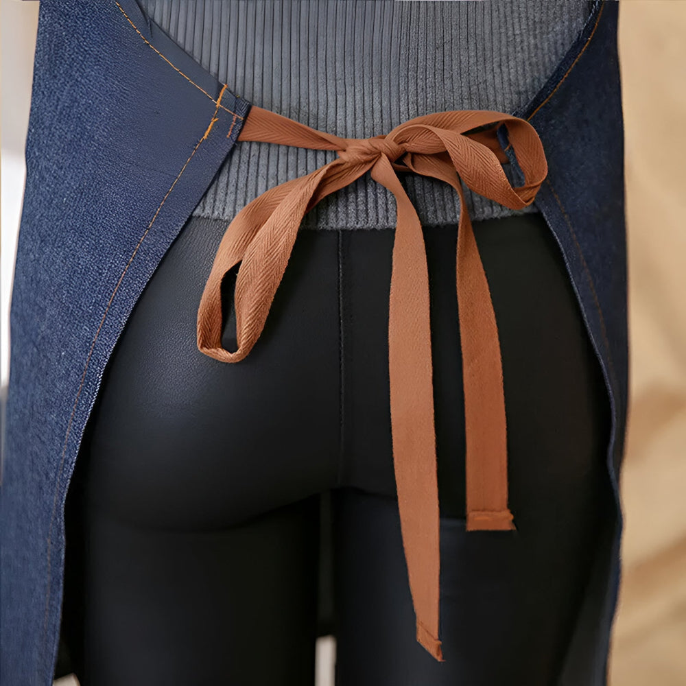 Justerbart denimforkle