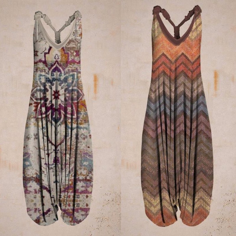 Forhåndssalg - Tanktop jumpsuit med tropisk trykk - NordHjem