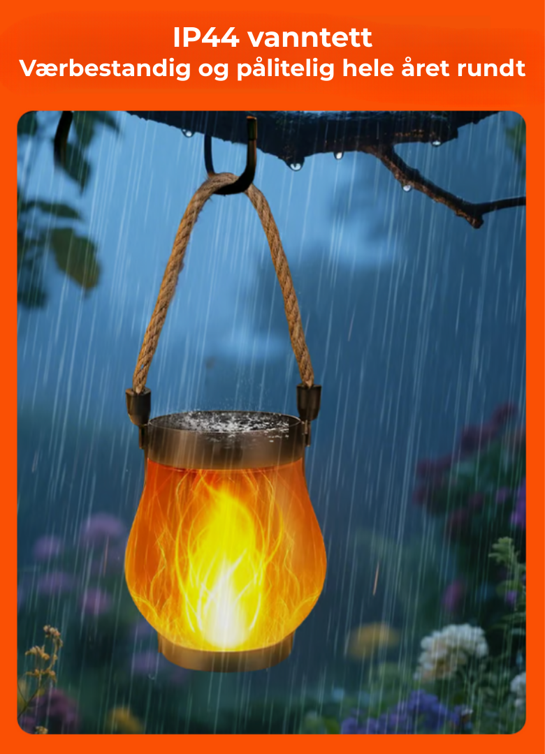 EmberGlow™ | Solcellelanterne med ægte flammeeffekt