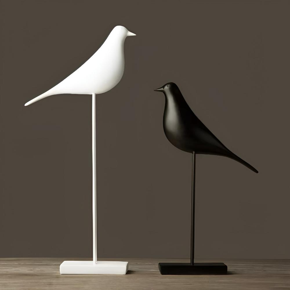 Minimalistiske fugleifigurer til pynt – 8"x2"x10"