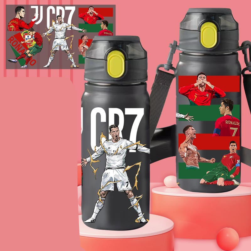 Termosflaske Cristiano Ronaldo - Fotball Drikkeflaske - Lid