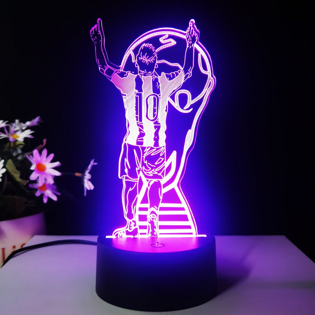 Lionel Messi 3D Illusjon LED-Lampe - Nattlampe - Illusion