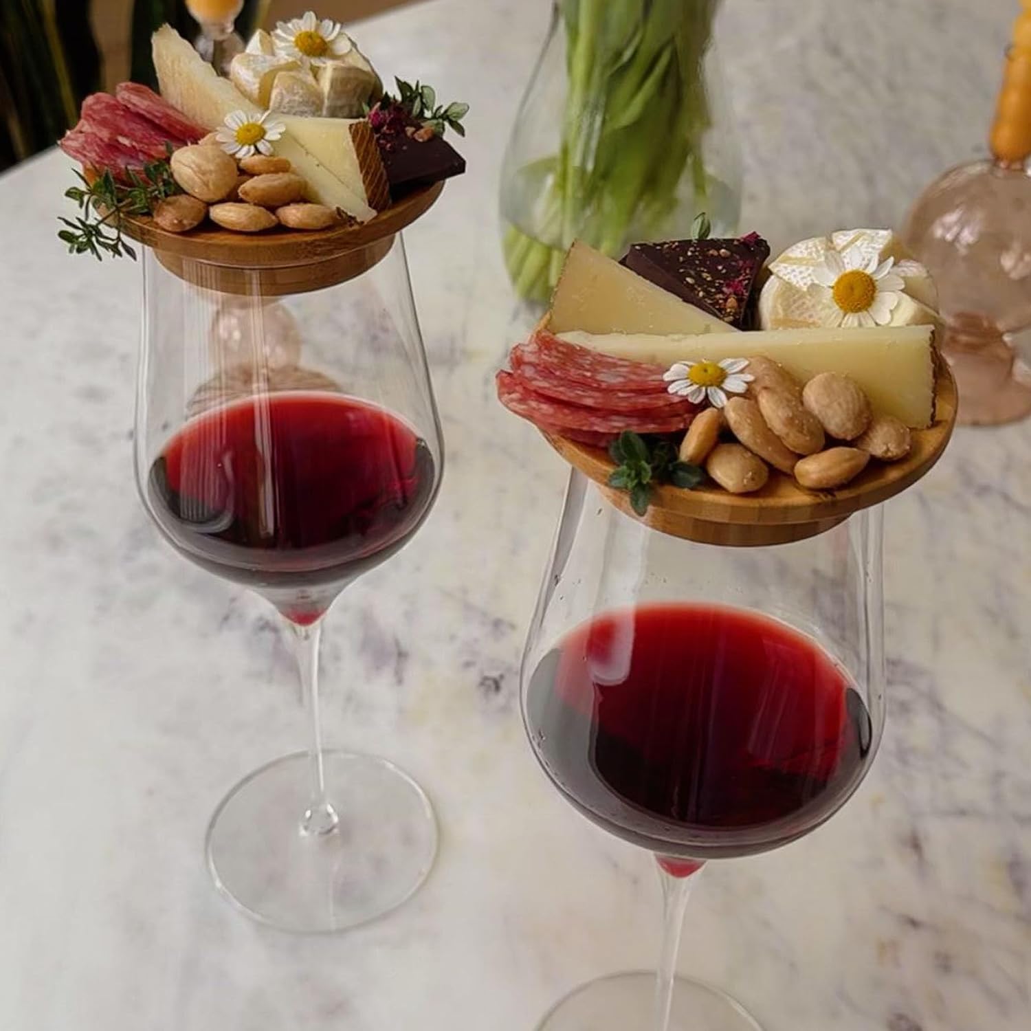 Charcuterie-topper i vinglass