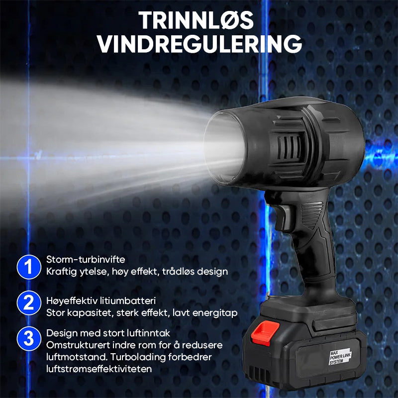 Trådløs turbinblåser