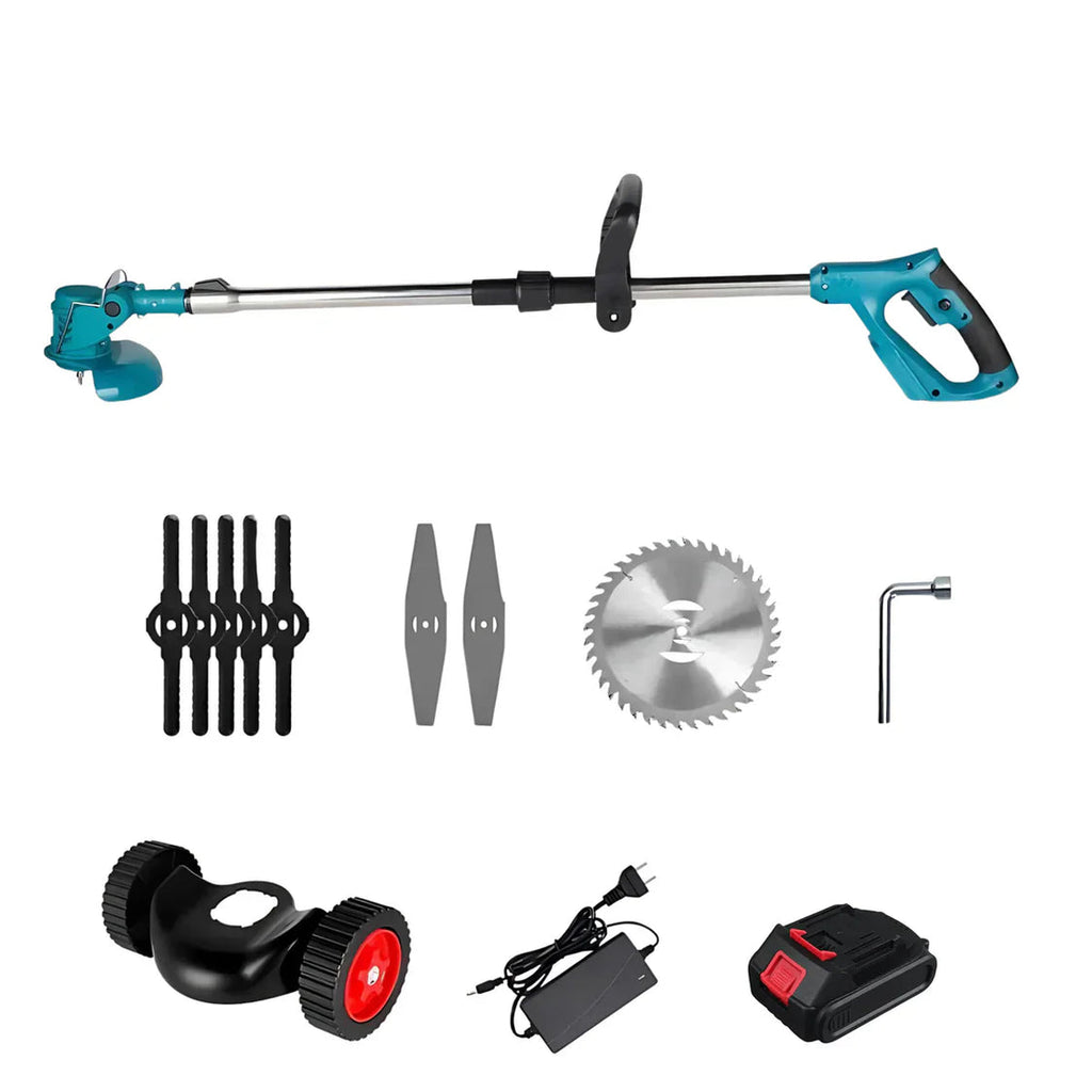 Trådløs og sammenleggbar gressklipper 36 V – justerbar høyde, hjul og 3 bladtyper