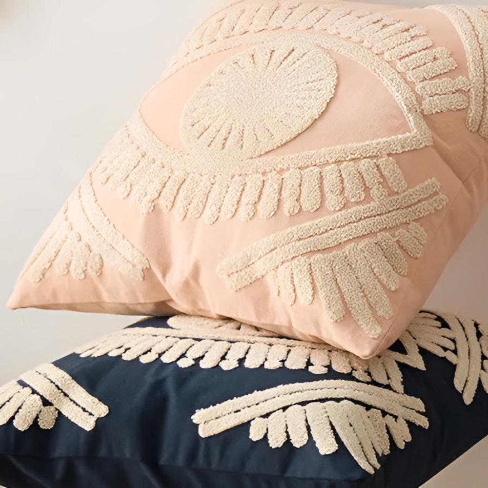 Boho-putetrekk med brodert øye