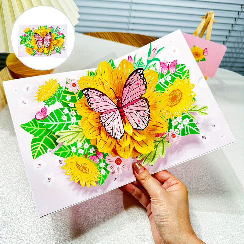 3D-håndlaget blomsterhilsenkort