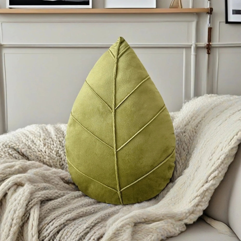 Bladformet pute med frodig grønt – 9.8"x14.96"