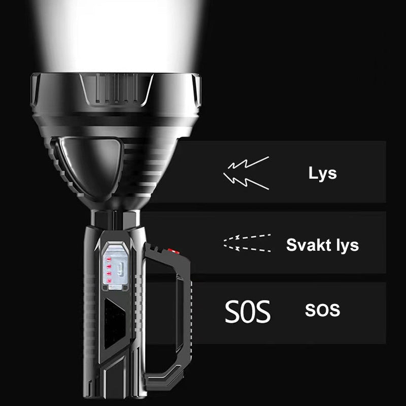 Supersterk elektronisk håndlommelykt