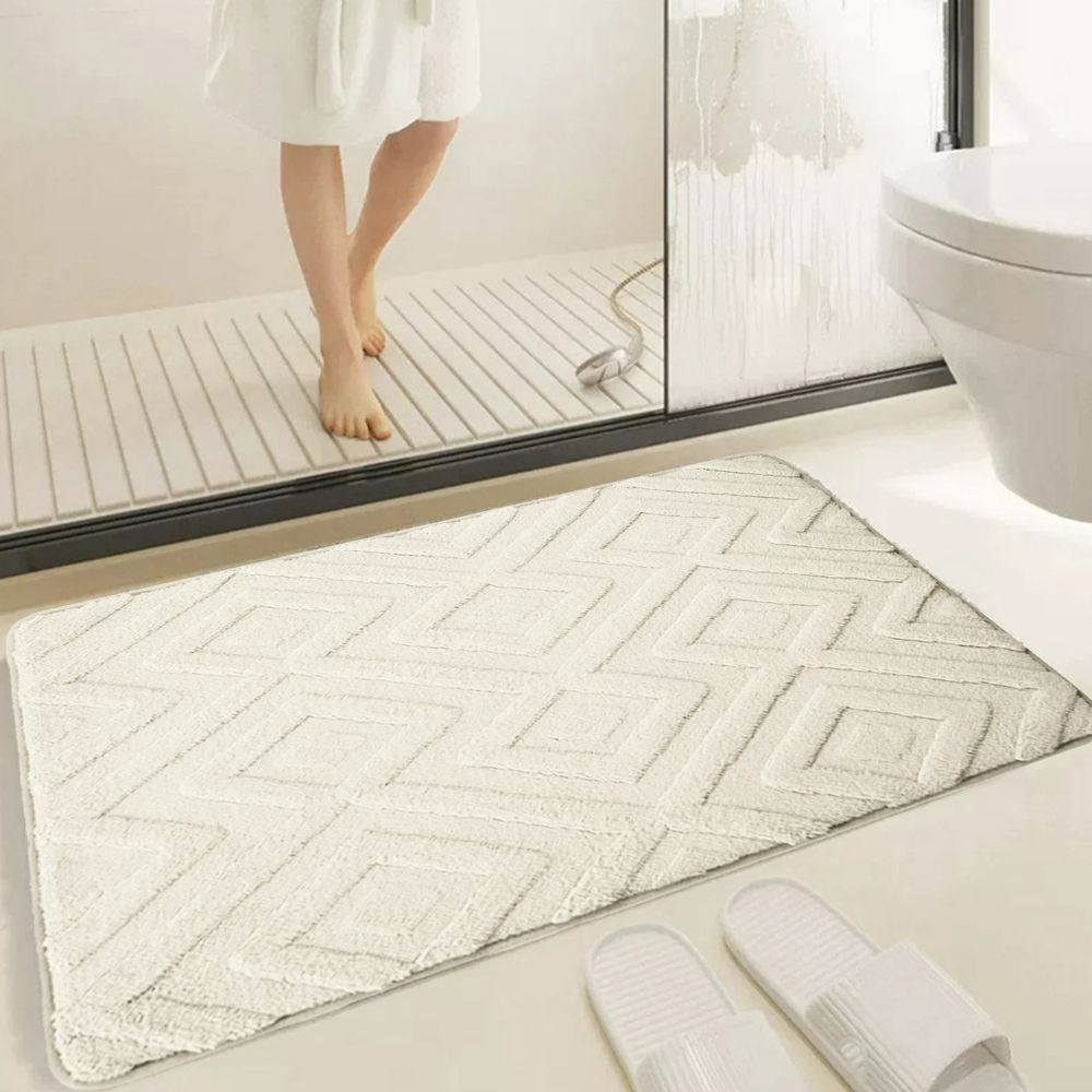Badematte i diamantjacquard
