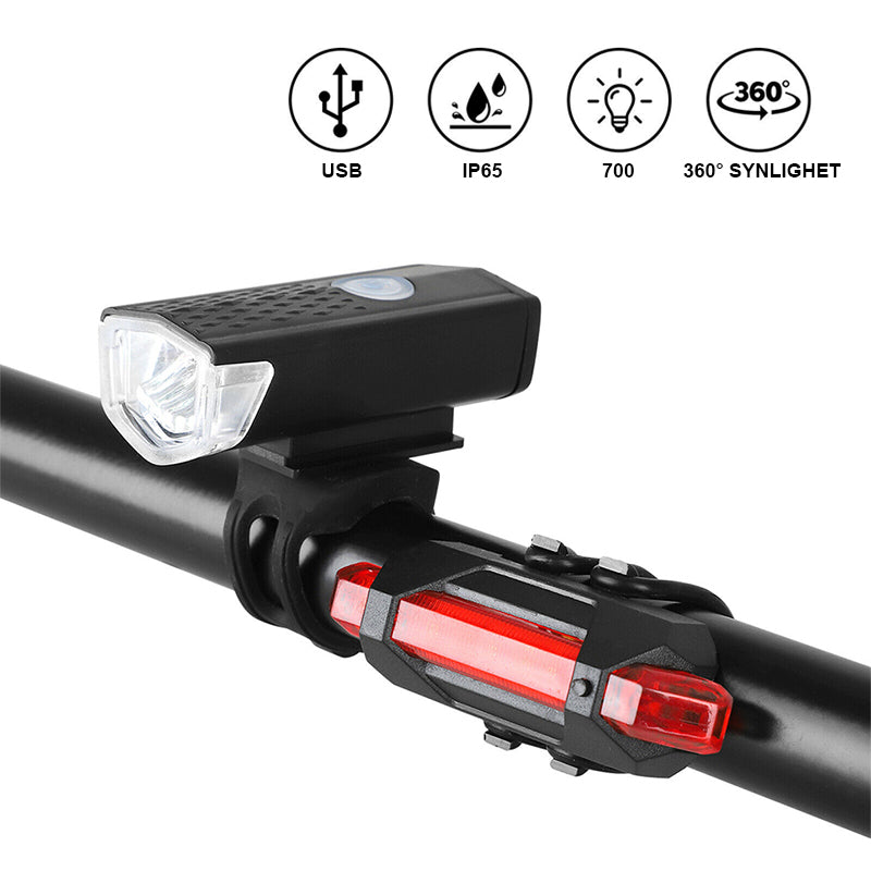 Oppladbart lyssett for sykkel