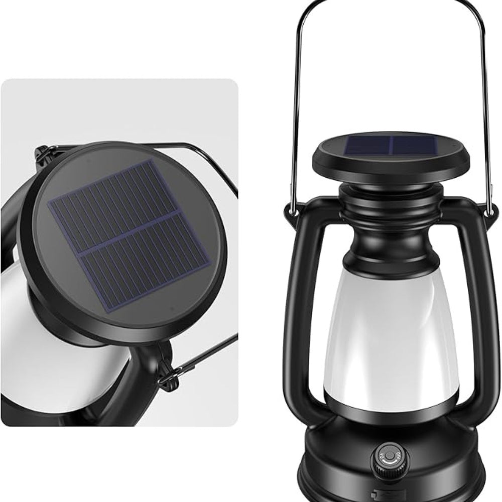 Dimbar campinglykt med solcelle og USB