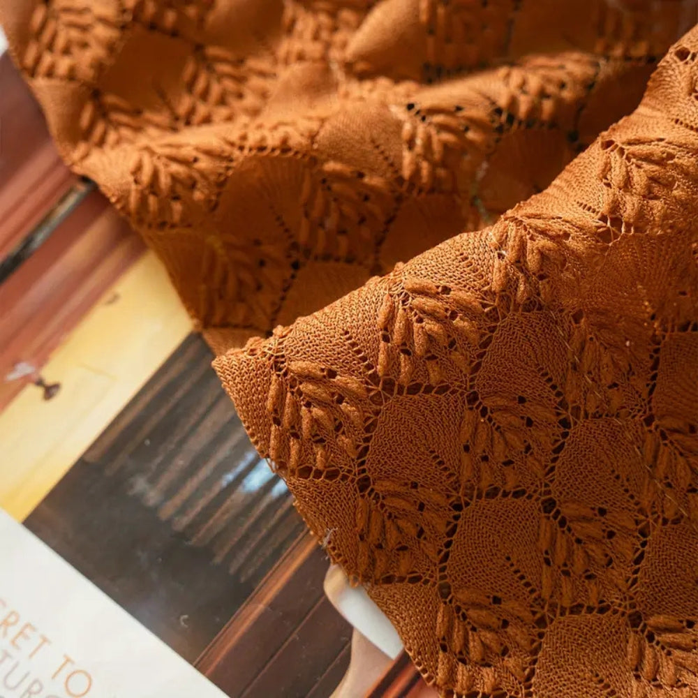 Amber Glow heklet boho-gardin