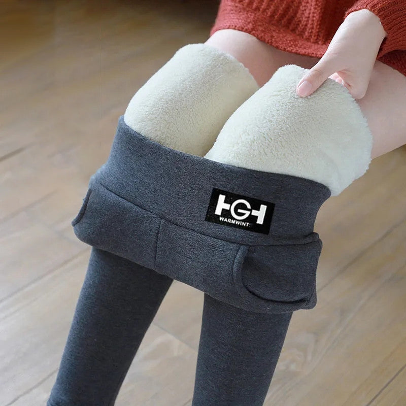 Kvinners varme fleece-fôrede leggings