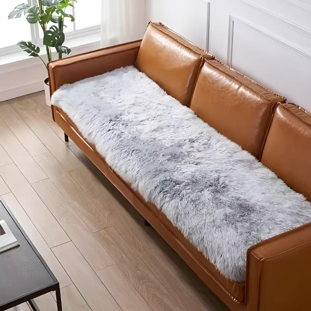 Plysjtrekk til sofaen i syntetisk pels – Gul